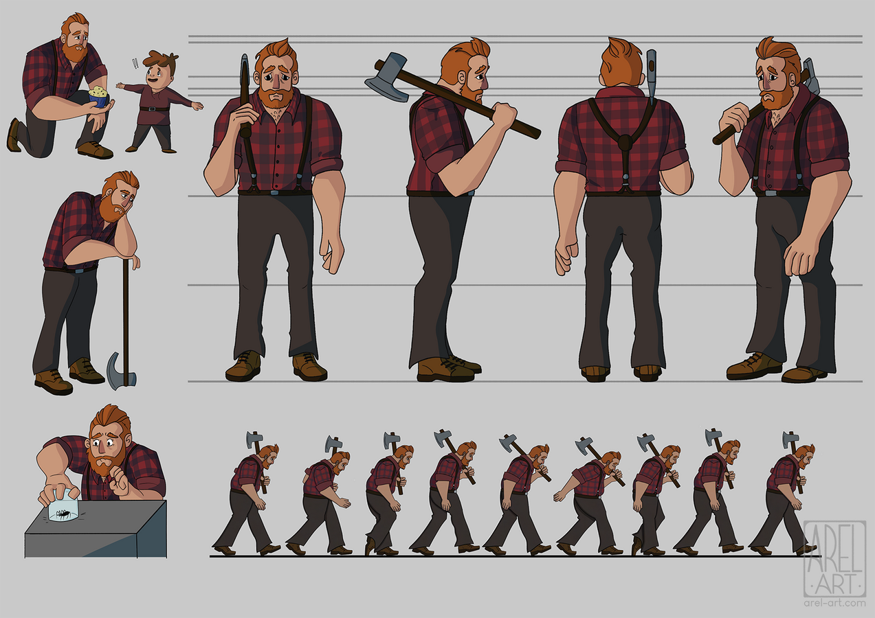 "Otto" character sheet for animation, 2022.