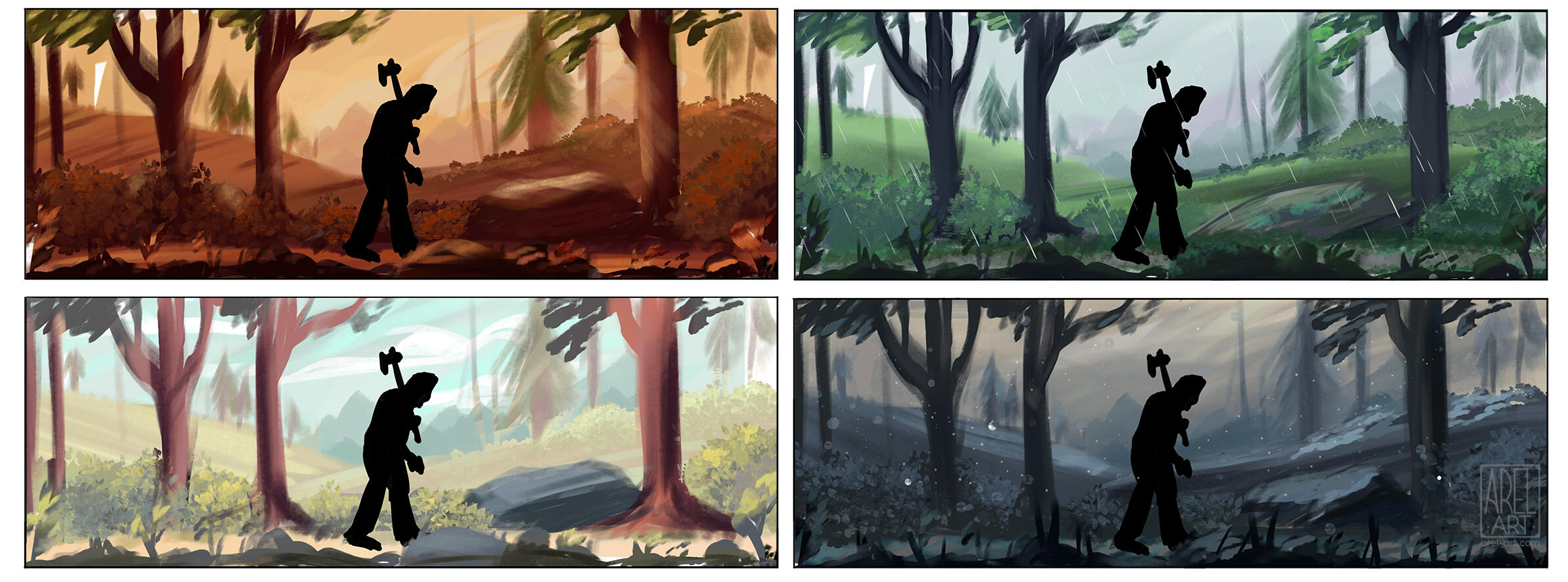 Animation background colour concepts.